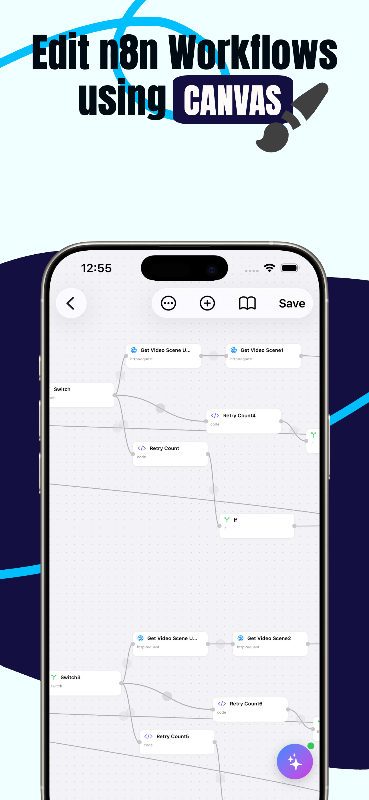 Edit workflows using the visual canvas editor